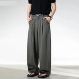 Old Money Style Stripe Wide Leg Suit Pants