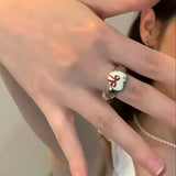 Sweet Heart Red Bow Rings