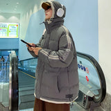 Warm Cotton Striped Sleeve Puffer Jacket