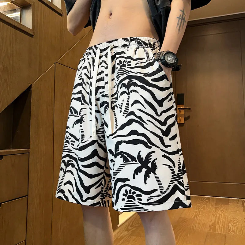Men's Ice Silk Printed Shorts