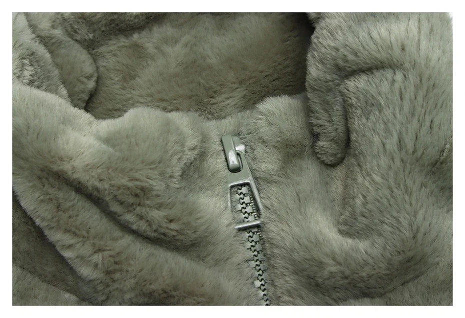 Cozy Letter Patch Fleece Jacket