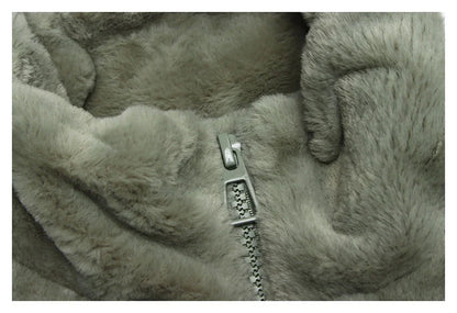 Cozy Letter Patch Fleece Jacket