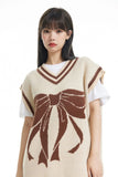 Women Trend Basic Jacquard Bow Sweater
