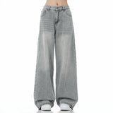Insulated High Waist Wide Leg Denim Jeans