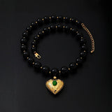 Music Vacation Retro Heart Beaded Necklace