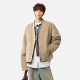Versatile Double Faced V-Neck Woolen Cardigan