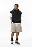 Heavyweight Casual Rolled Edge Sleeveles Hoodie