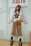 Y2K Star Print Oversized Drawstring T-Shirt