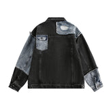 Retro Oversized Casual Patchwork Denim Jacket