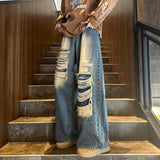 Retro High Street Hip Hop Ripped Jeans