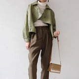 Women Avocado Green Leather Motorcycle Jacket