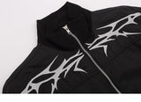 Loose Crown Embroidery Windbreaker Jacket