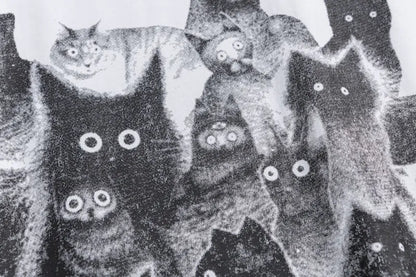 Staring Cats Graphic Loose T-shirt