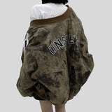 Women Relaxed Fit Retro Oversized Zipper Jacket