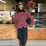 Women Chic Panelled with Turndown Collar Jacket