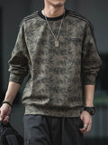 Streetwear Suede Striped Sport Sweatshirt
