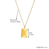 Gold Envelope Pendant Necklace