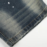Ink Splashed Distressed Washed Jeans