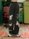Y2k Butterfly Print Loose Jeans