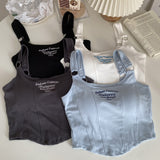 Y2K Sleeveless Bra Pad Crop Top