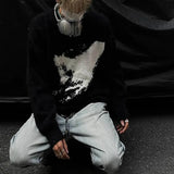 Gothic Streetwear Jacquard Long Sleeve Sweater
