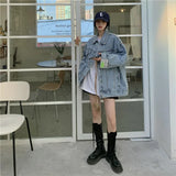 Oversized Korean Style Hip Hop Denim Jacket