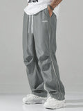 Contrast Trim Casual Trousers Pants