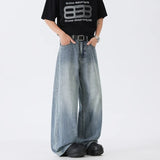 Streetwear Wide Leg Washed Denim Jeans