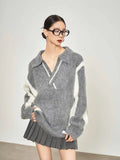 Luxurious Gray Comfort Mohair Knit Sweater