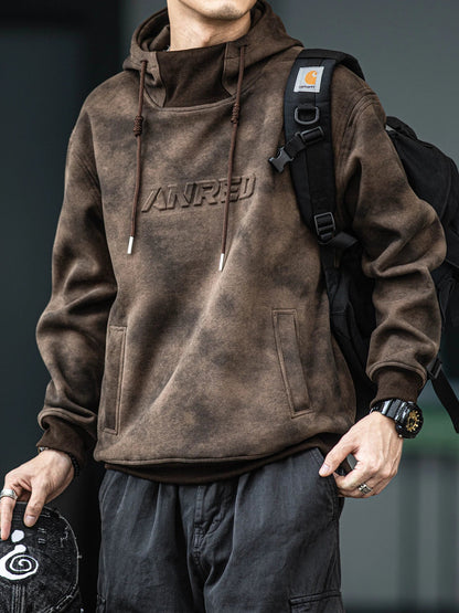 Oversized Heavyweight Letter Print Hoodie