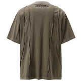 Streetwear Grunge Patchwork Ripped Solid Color T-Shirt