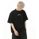 Korean Style Letter Print Round T-Shirt