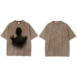 Elevated Washed Retro Graphic 3D Printed T-Shirt