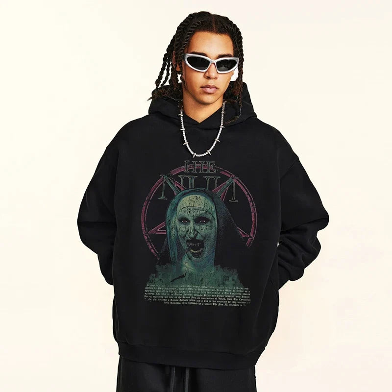 Vintage The Nun Retro Graphic Hoodie