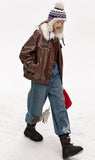 Elevated Comfort Plush Warm Winter Leather Jacket