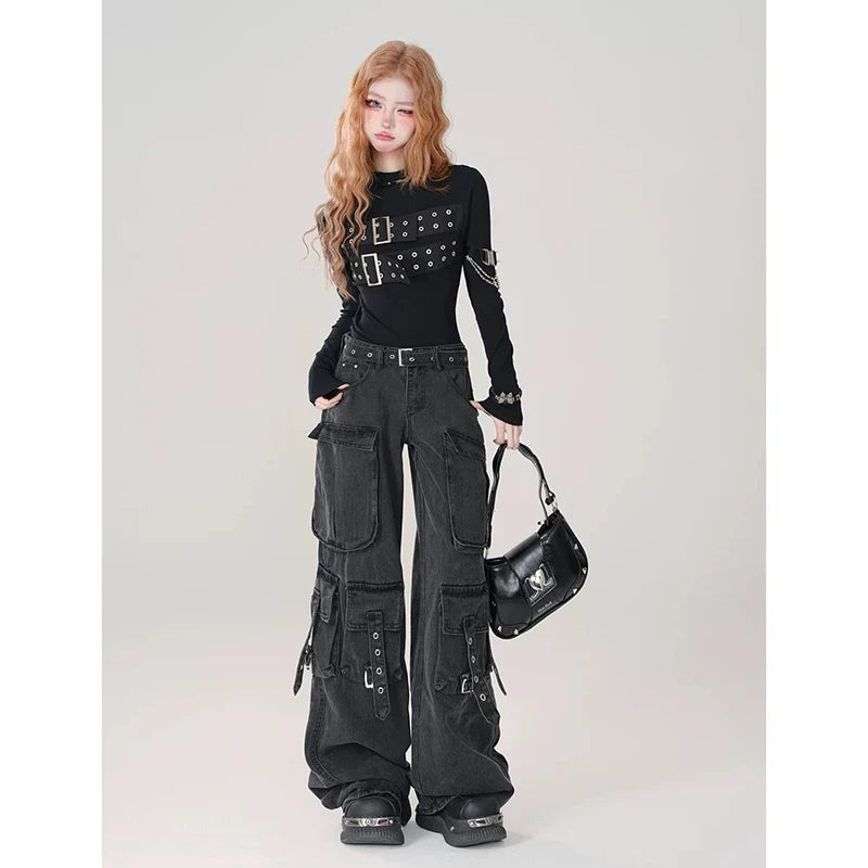 Model wearing the black Stealth Operative Cargo Pants