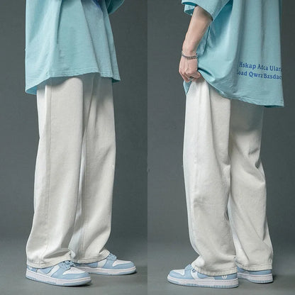 Oversized Casual Wide Leg White Jeans