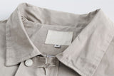 Long Zip-up Denim Jacket