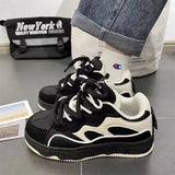 Thick Bottom Lightweight Black Retro Sneaker