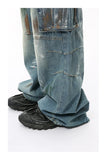 Lightweight Vintage Distressed Cargo Jeans