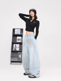 Vintage Light Blue Washed Hip Pants