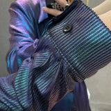 Men Metallic Gradient Shoulder Pad Shirt