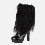 Y2K Winter Faux Fur Platform Mid Calf Boots