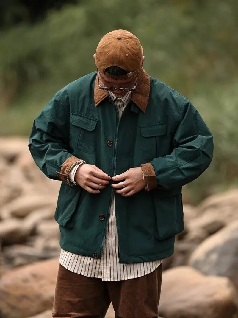 Trendy Tooling Multiple Pockets Windbreaker Jacket