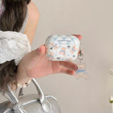 Front view of the Teddy Bear Bow Earbud Case