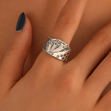 Silver Color Retro Poker Gothic Ring