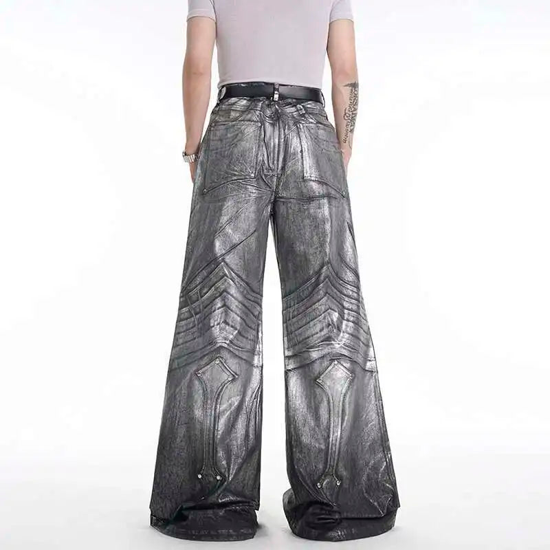 Mens Breathable High-Quality Wide Leg Jeans