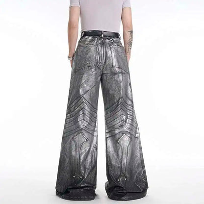 Mens Breathable High-Quality Wide Leg Jeans