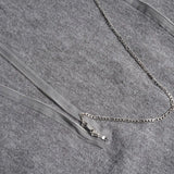 Streetwear Distressed Chain Detail Zipper Knit Sweater