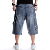 Multi-pocket Washed Denim Jorts
